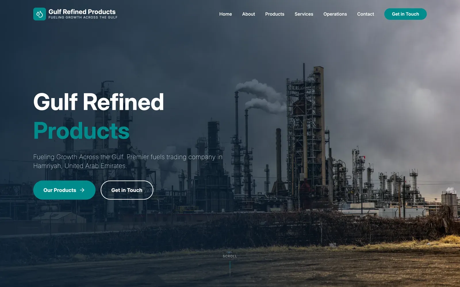 Gulf Refined Products website — screenshot