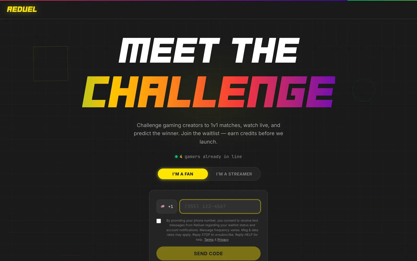 ReDuel website — screenshot